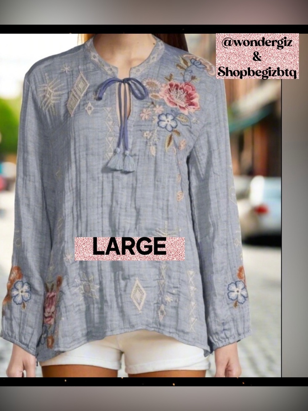 🔥🔥🔥 Clearance Sale JOHNNY WAS BLOUSE LARGE Reduced Buy Now & Save
